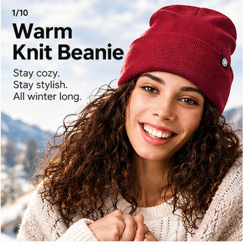 Unisex Satin-Lined Winter Knit Beanie – Soft, Warm & Stretchy Cuffed Hat