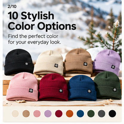 Unisex Satin-Lined Winter Knit Beanie – Soft, Warm & Stretchy Cuffed Hat