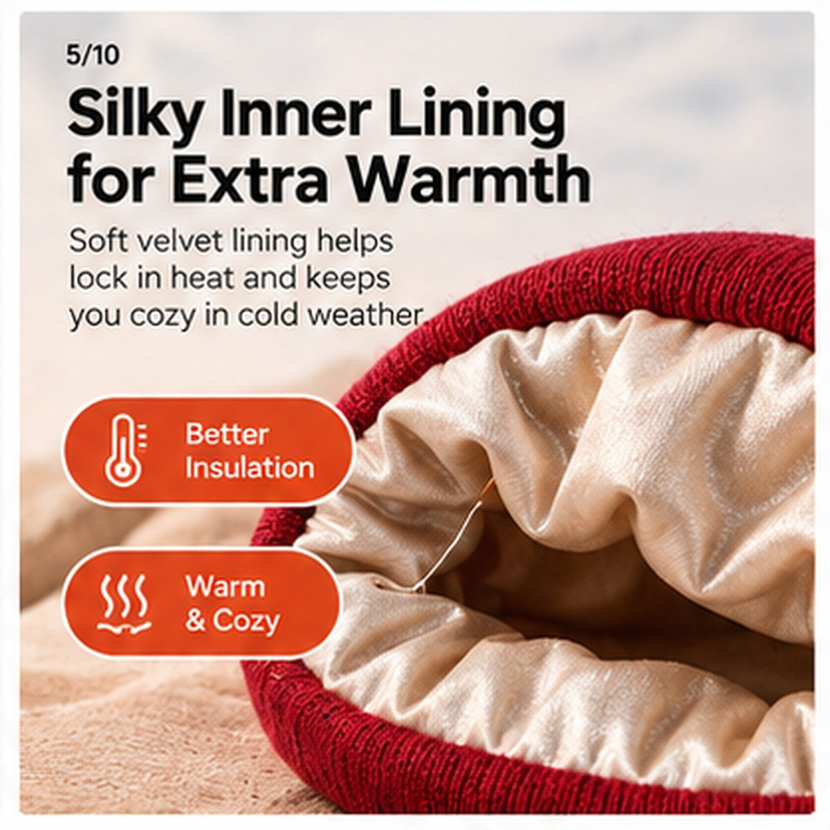 Unisex Satin-Lined Winter Knit Beanie – Soft, Warm & Stretchy Cuffed Hat
