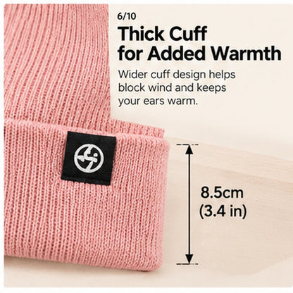 Unisex Satin-Lined Winter Knit Beanie – Soft, Warm & Stretchy Cuffed Hat