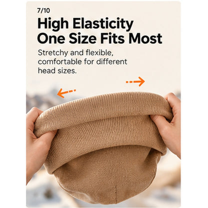 Unisex Satin-Lined Winter Knit Beanie – Soft, Warm & Stretchy Cuffed Hat