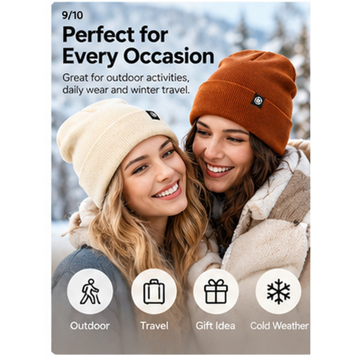 Unisex Satin-Lined Winter Knit Beanie – Soft, Warm & Stretchy Cuffed Hat