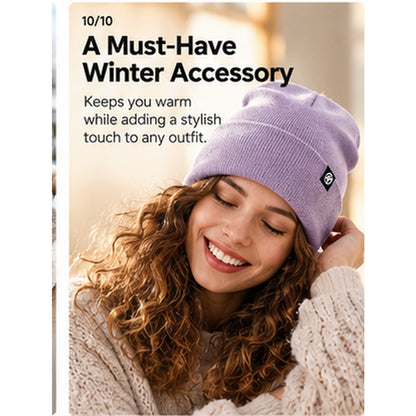 Unisex Satin-Lined Winter Knit Beanie – Soft, Warm & Stretchy Cuffed Hat