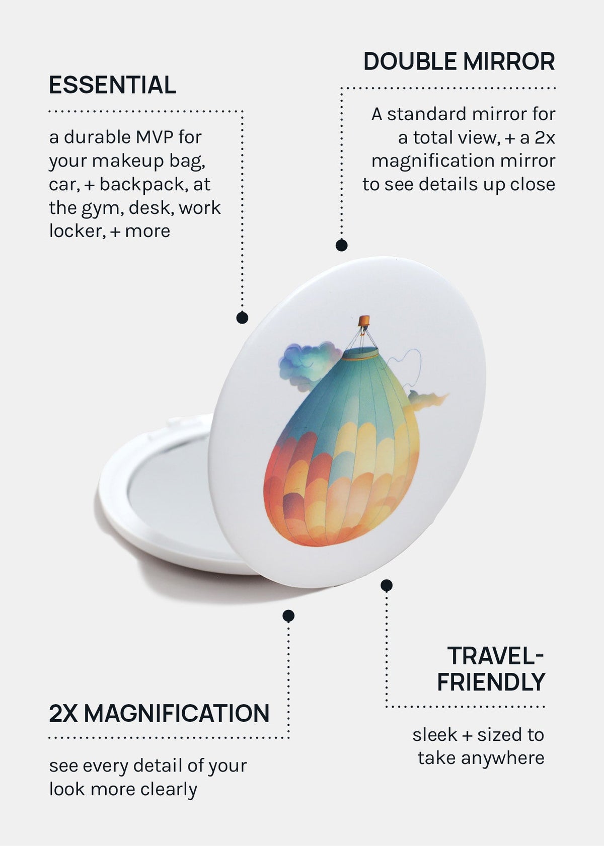 AOA Double-Sided Compact Mirror – Round
