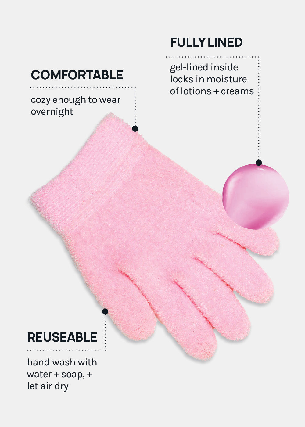 A+ Gel Lined Moisturizing Spa Glove