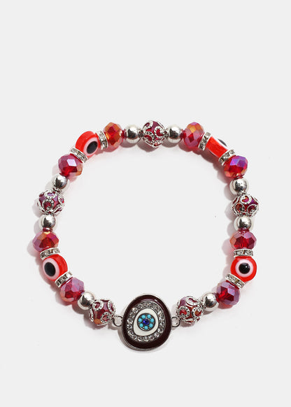 Dark Colored Evil Eye Bead Bracelet