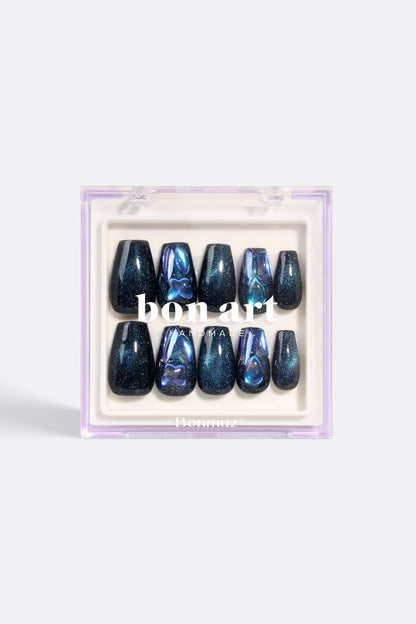 Bonmuz - Sapphire Stardust | Pro Handmade Gel Nails