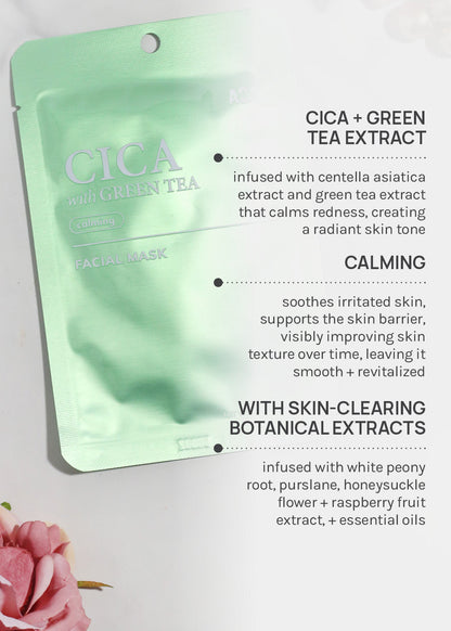 AOA Skin Cica with Green Tea Calming Facial Mask