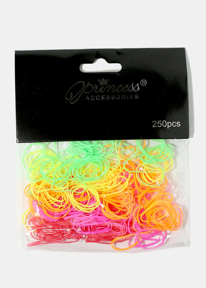 250-Piece Neon Hair Elastics