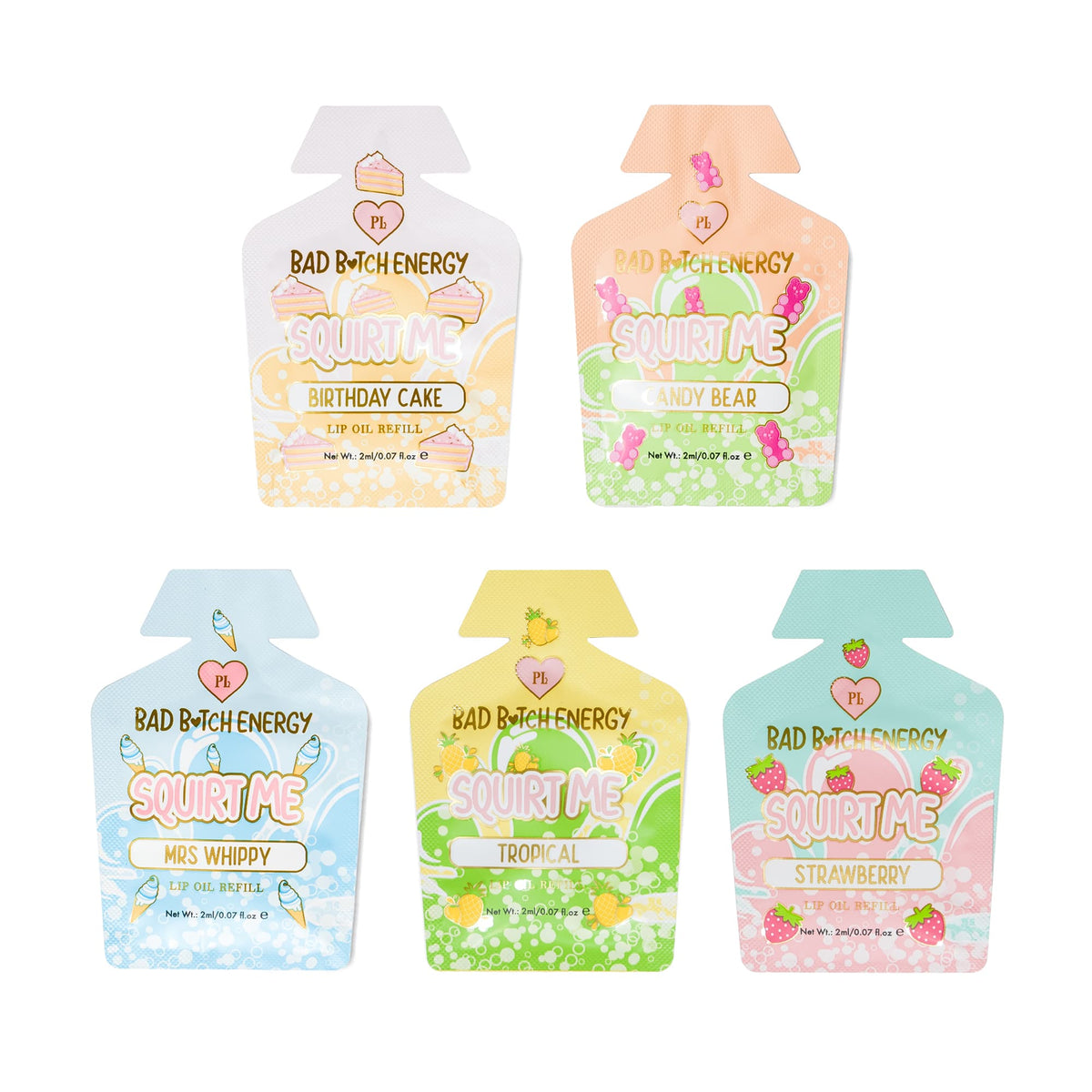 Squirt Me Lip Oil Refill Sachet Packs 2ml
