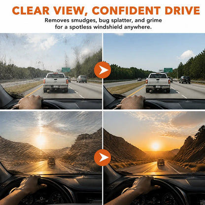 OGAS Glass Oil Film Remover Handle Kit – Anti-Fog Coating & Clear Visibility for Car Windshield