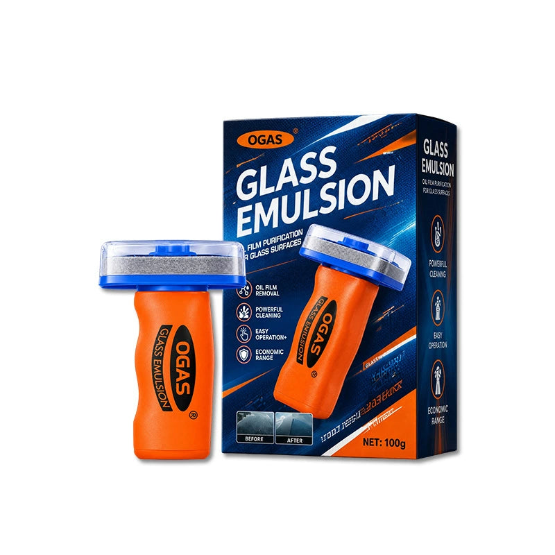 OGAS Glass Oil Film Remover Handle Kit – Anti-Fog Coating & Clear Visibility for Car Windshield