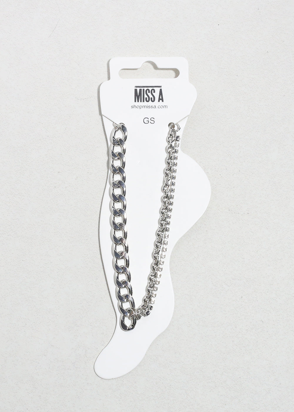 Double Luxe Silver Chain Anklet