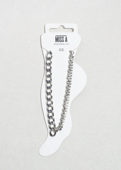 Double Luxe Silver Chain Anklet