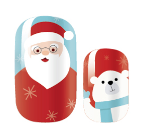Candied Nails - Christmas Santa Bear