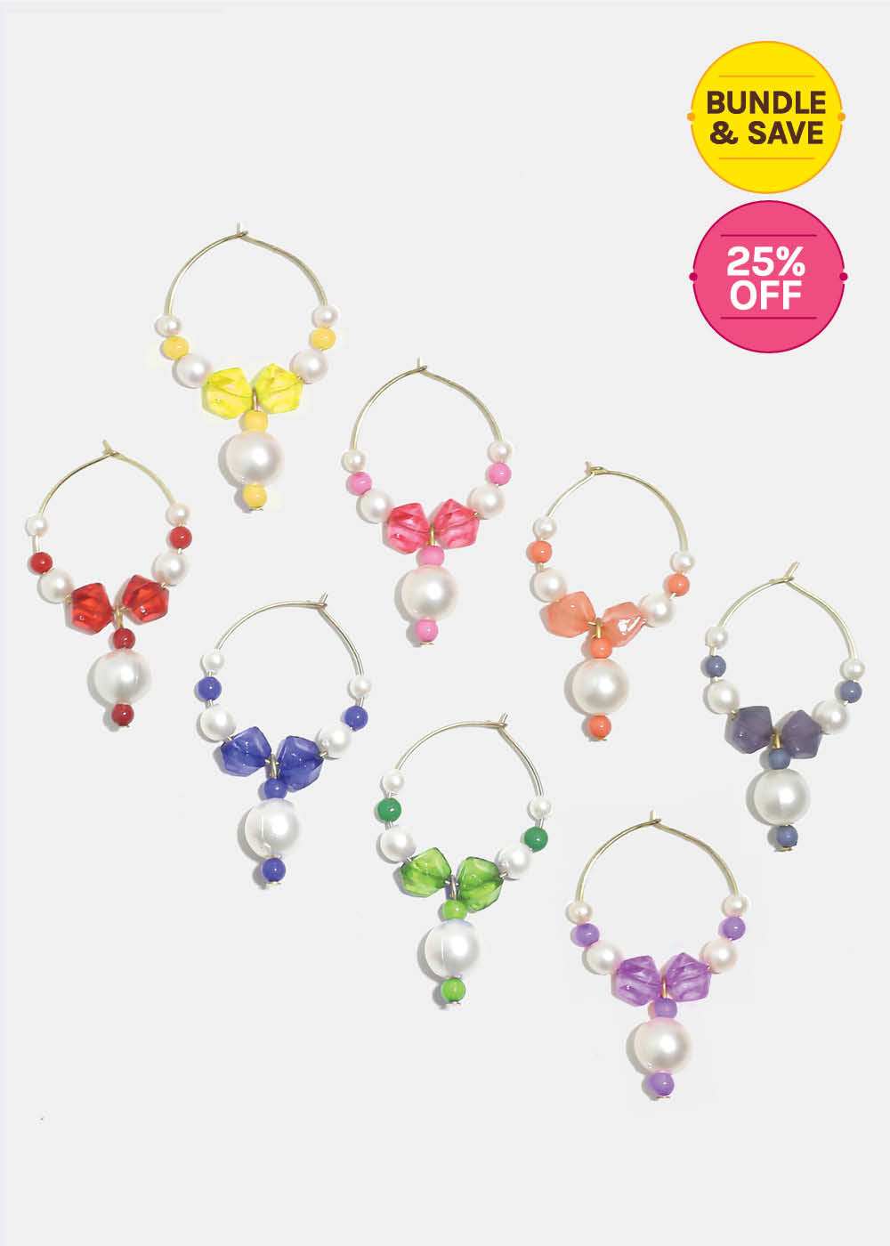 Beaded Pearl Wine Glass Marker Charms