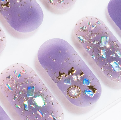 Candied Nails - Purple Sparkle Gel Nails